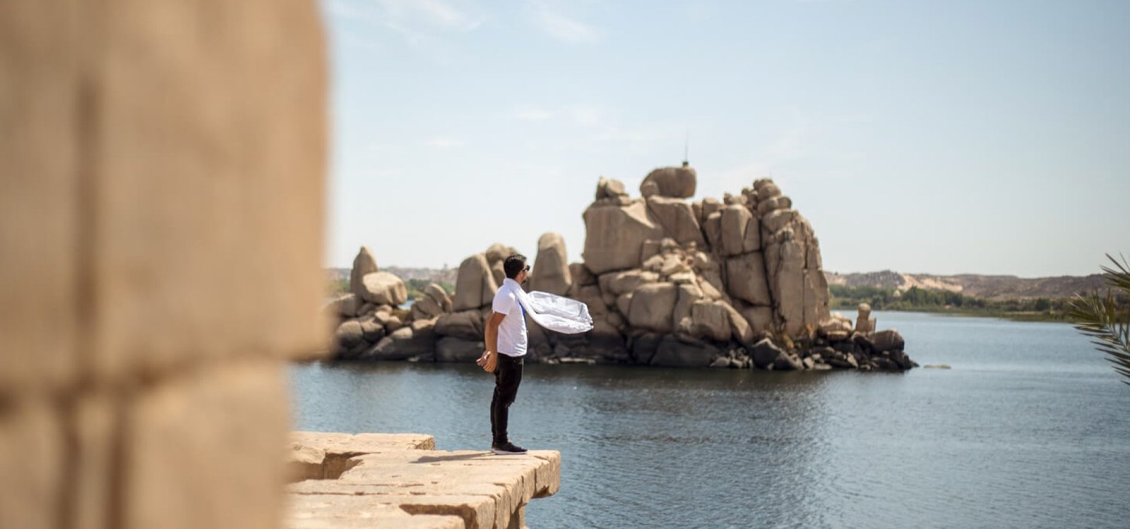 A wonderful picture of a tourist in Aswan