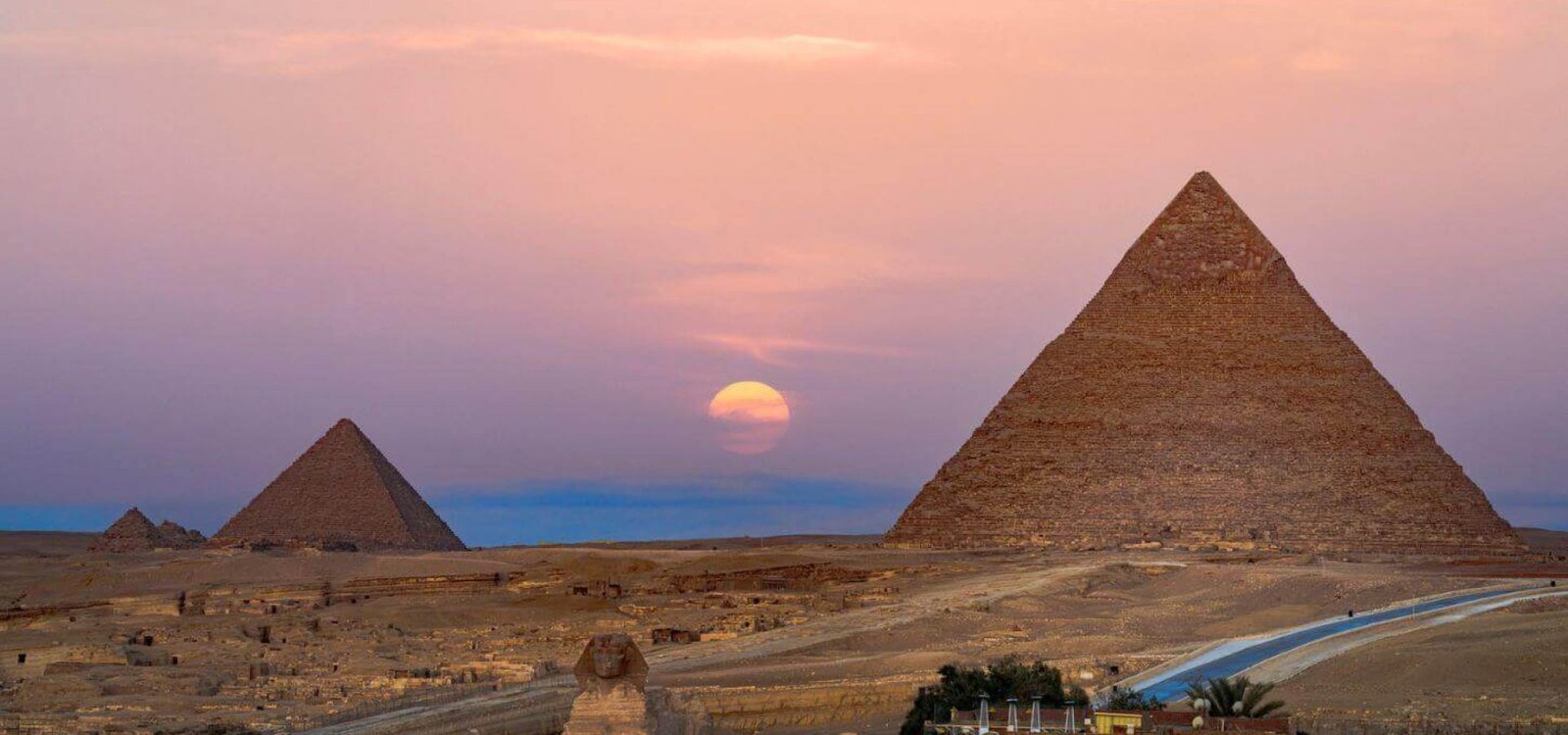 Pyramids Giza sunset