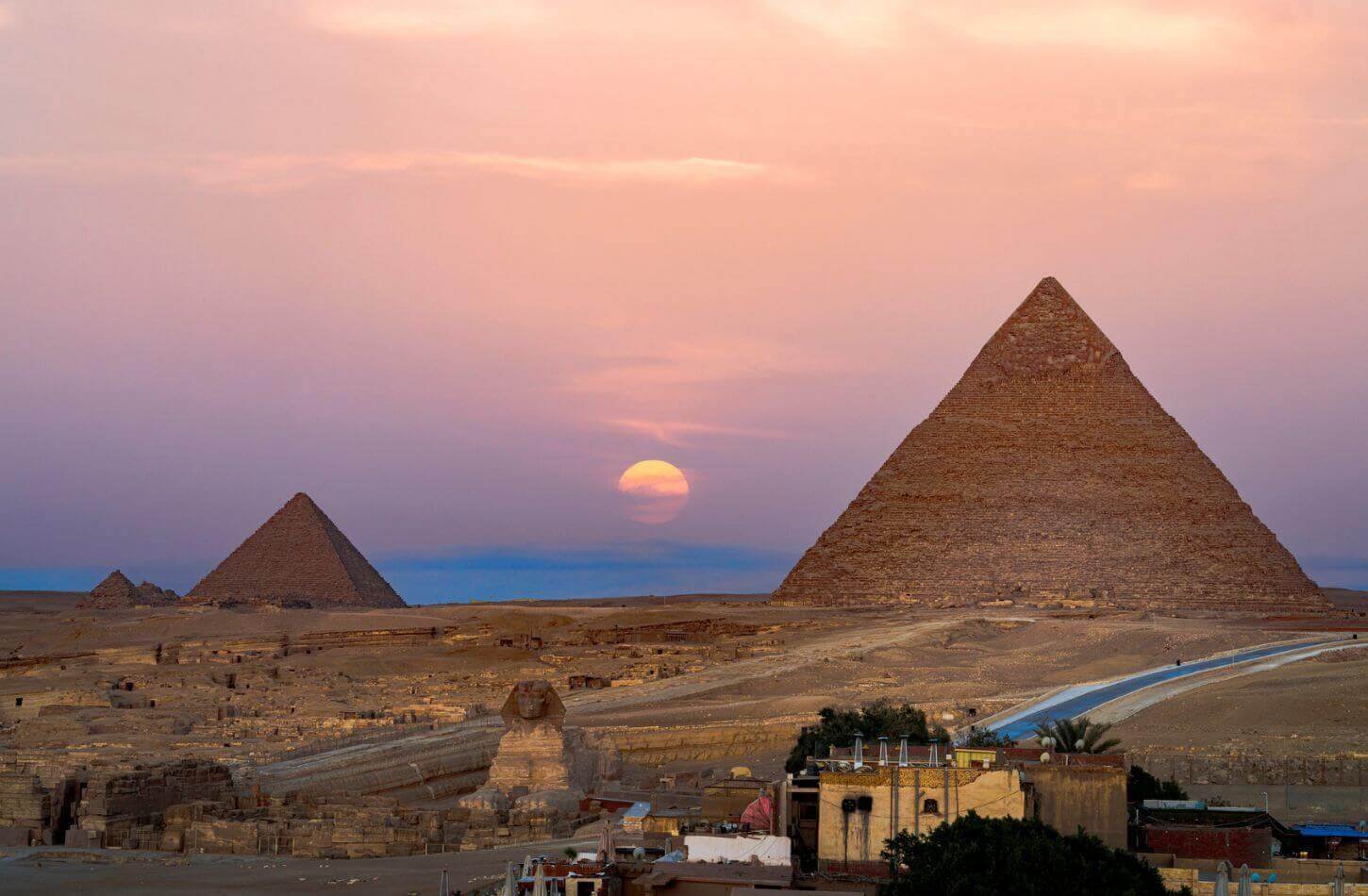 Pyramids Giza sunset